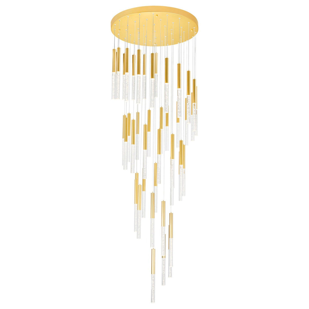 Led Integrated Chandelier With Satin Gold Finish