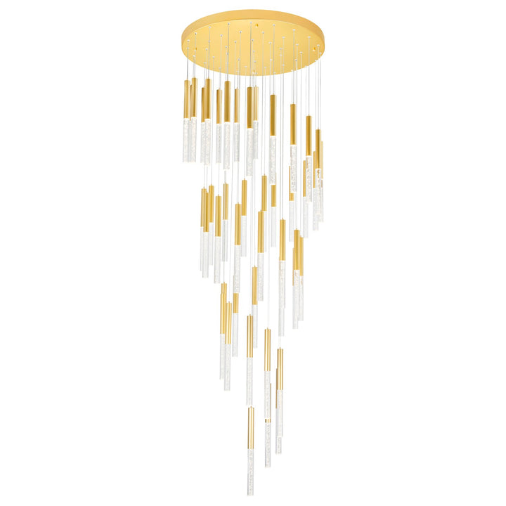 Led Integrated Chandelier With Satin Gold Finish