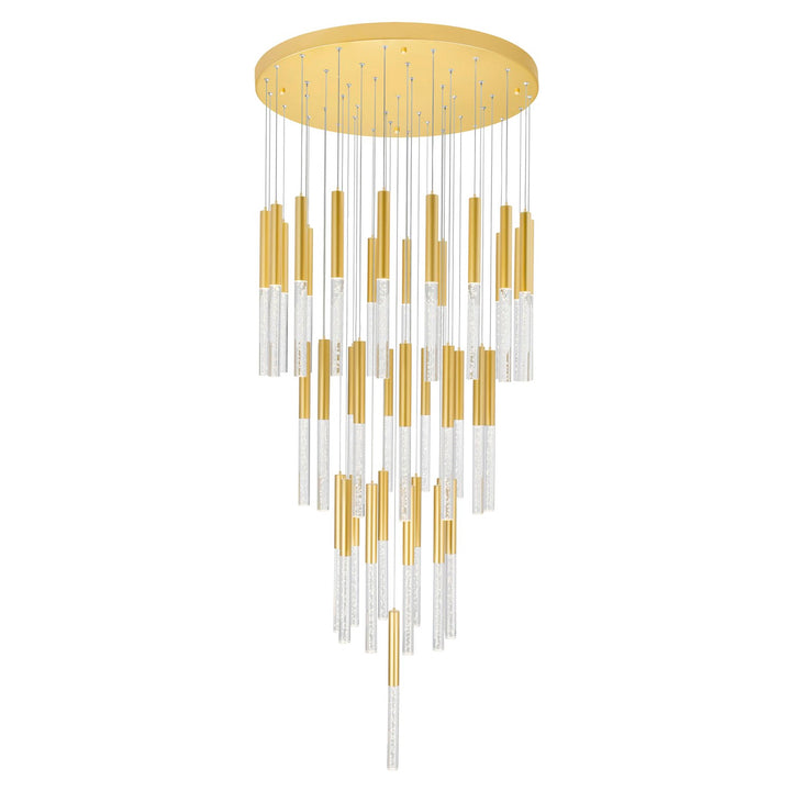 Led Integrated Chandelier With Satin Gold Finish