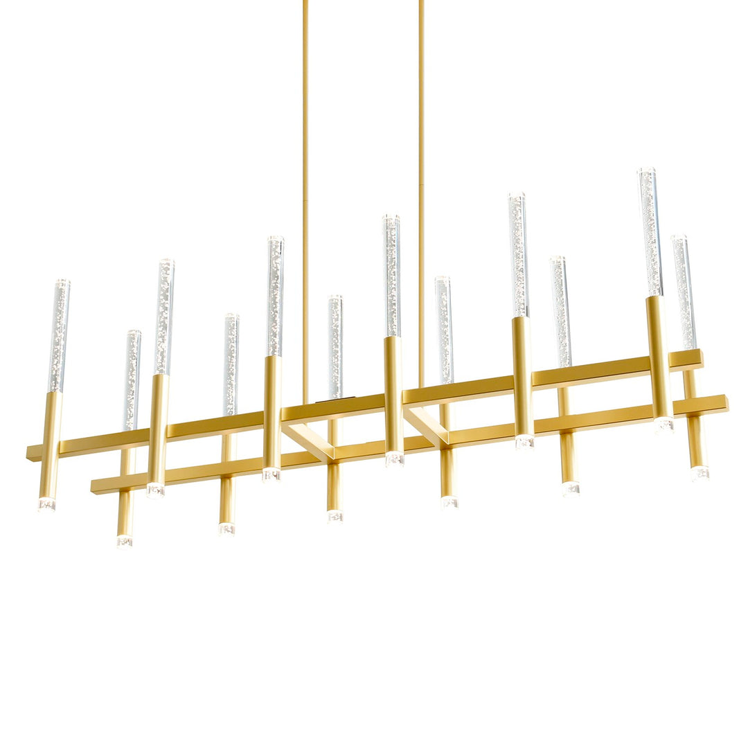 Integrated Led Satin Gold Chandelier