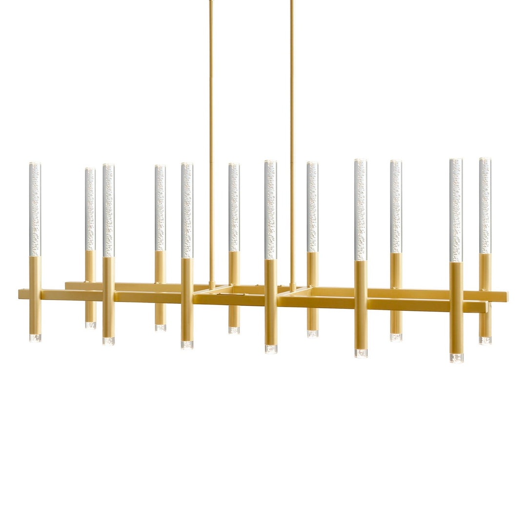 Integrated Led Satin Gold Chandelier
