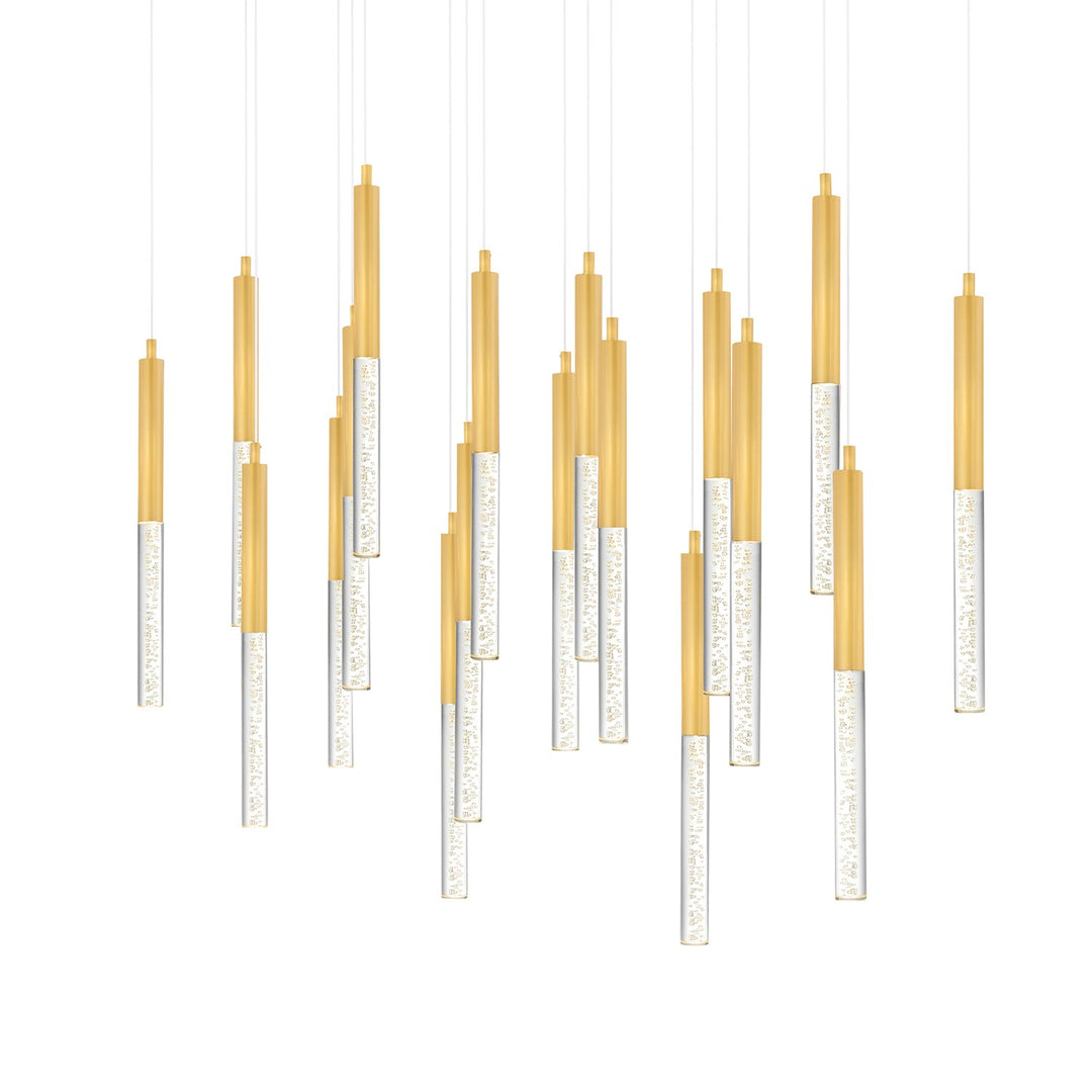 Integrated Led Satin Gold Chandelier