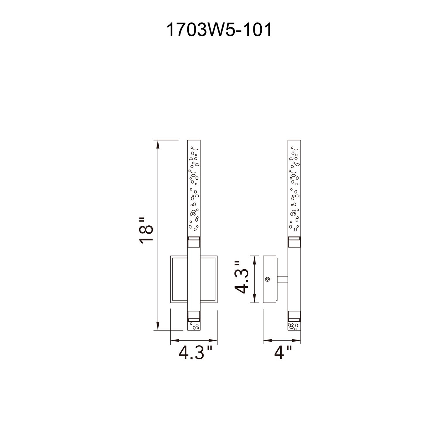 Integrated Led Black Wall Light