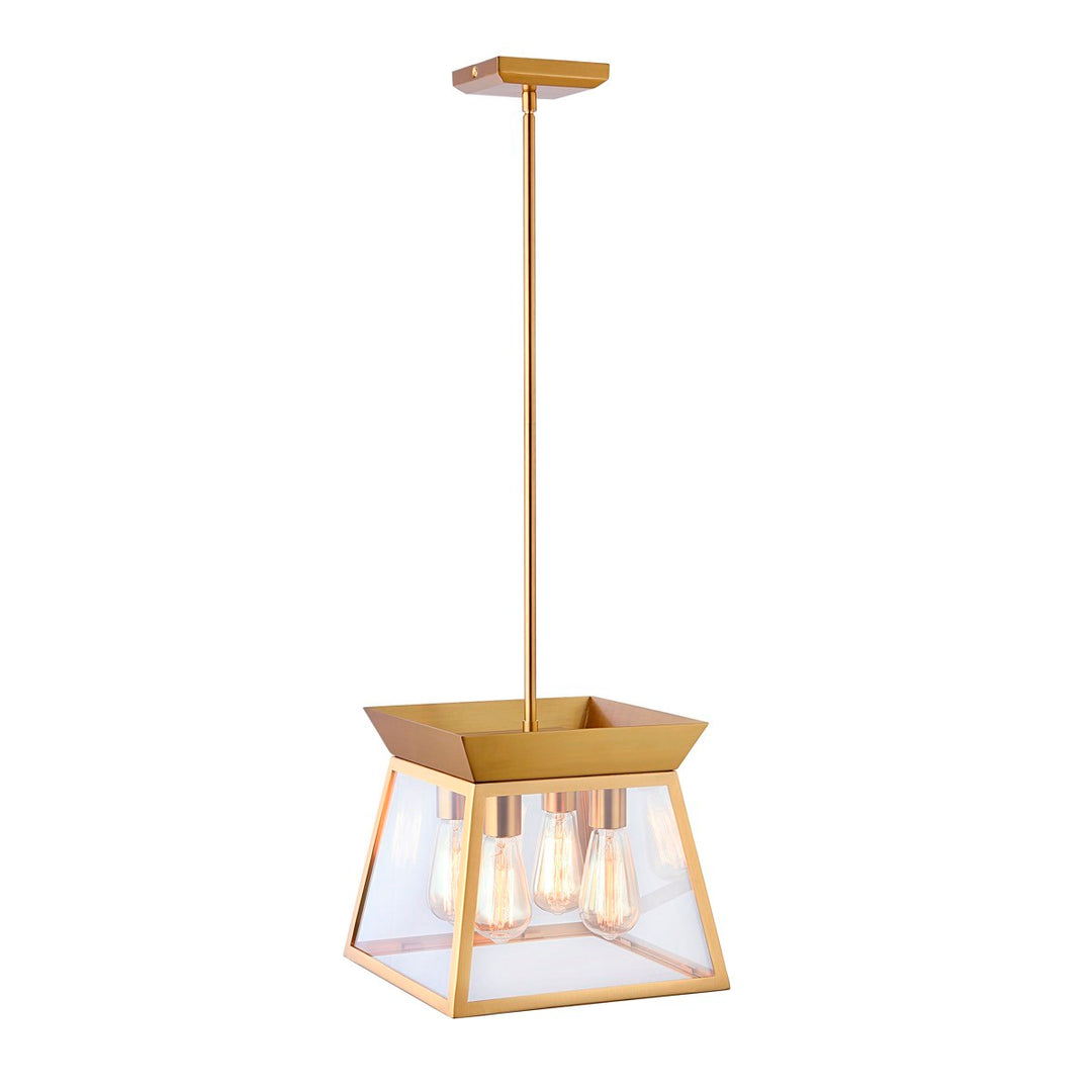 4 Light Chandelier 12in Diameter Brushed Brass