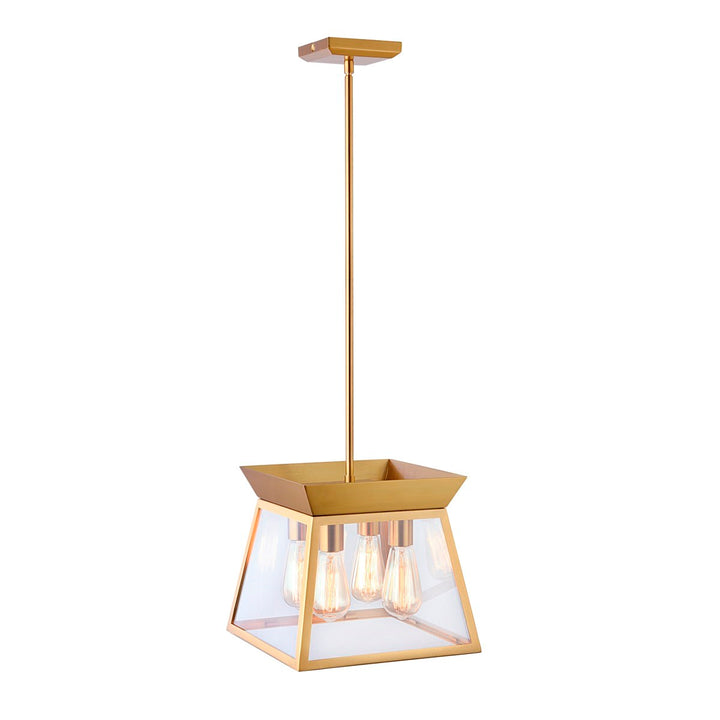 4 Light Chandelier 12in Diameter Brushed Brass