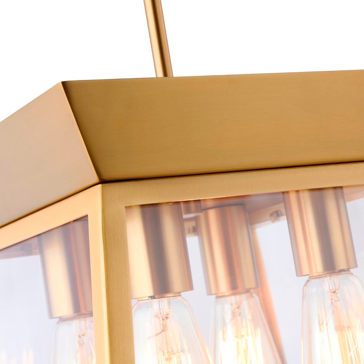 4 Light Chandelier 12in Diameter Brushed Brass