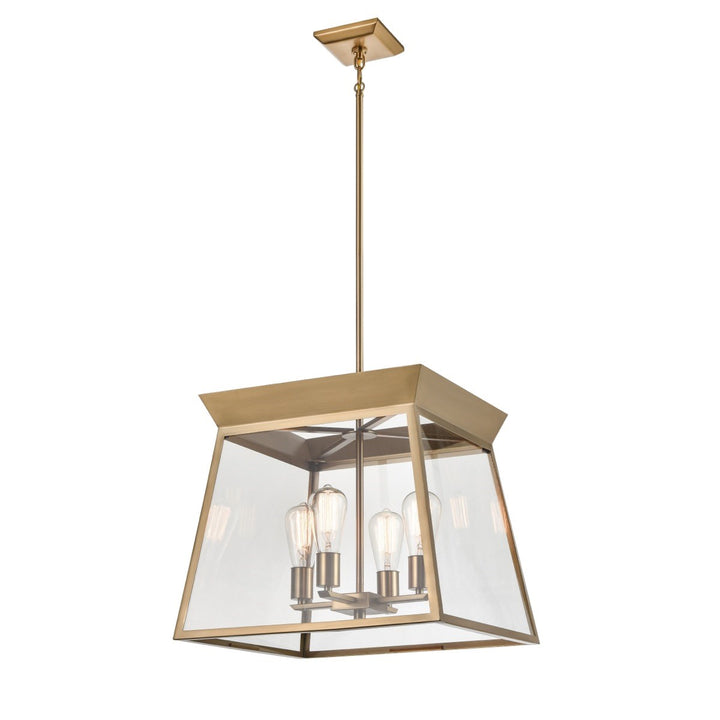 4 Light Chandelier 18in Diameter Brushed Brass
