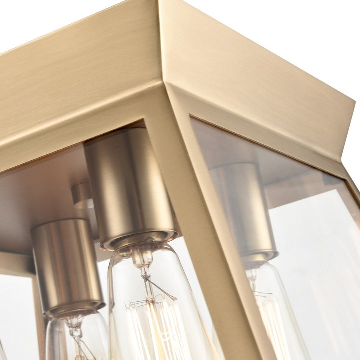 4 Light Flushmount Brushed Brass