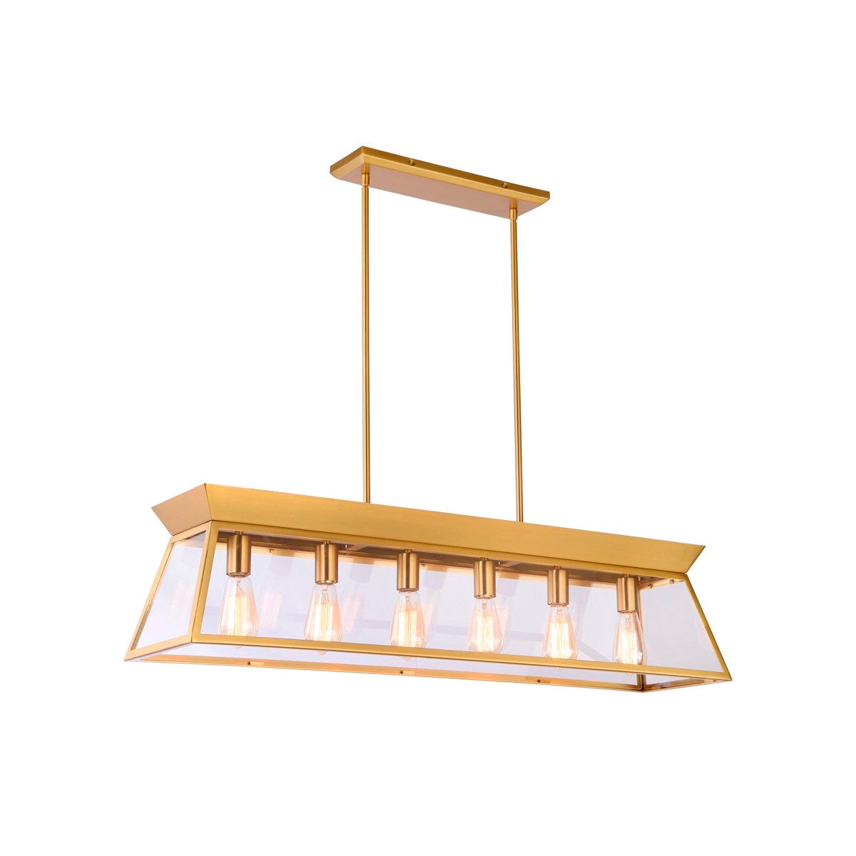 Linear Island Chandelier Brushed Brass by Artcraft