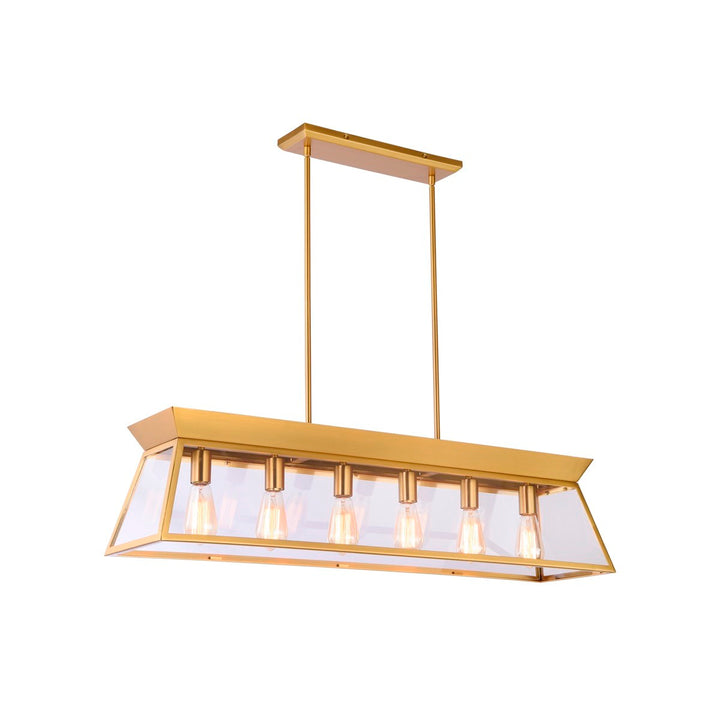 Linear Island Chandelier Brushed Brass by Artcraft