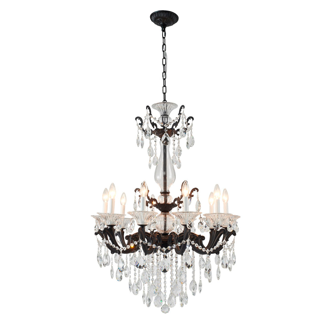 Satin Black Metal Frame Chandelier by Bethel