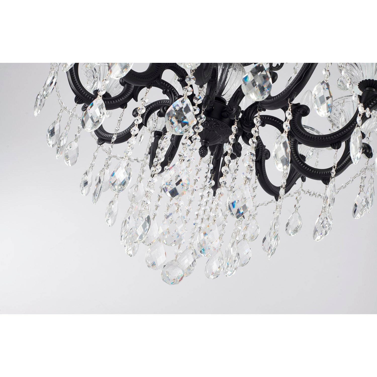 Satin Black Metal Frame Chandelier