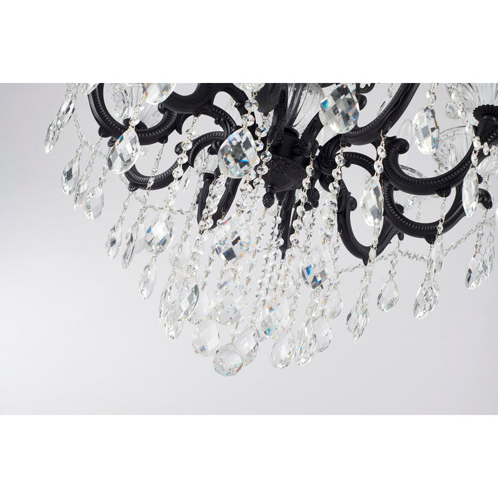 Satin Black Metal Frame Chandelier