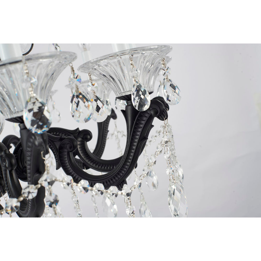 Satin Black Metal Frame Chandelier