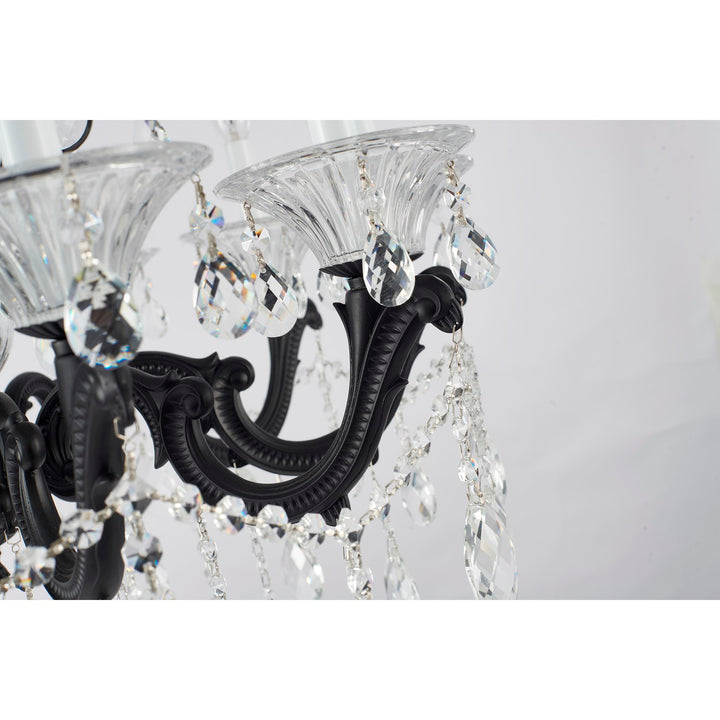 Satin Black Metal Frame Chandelier