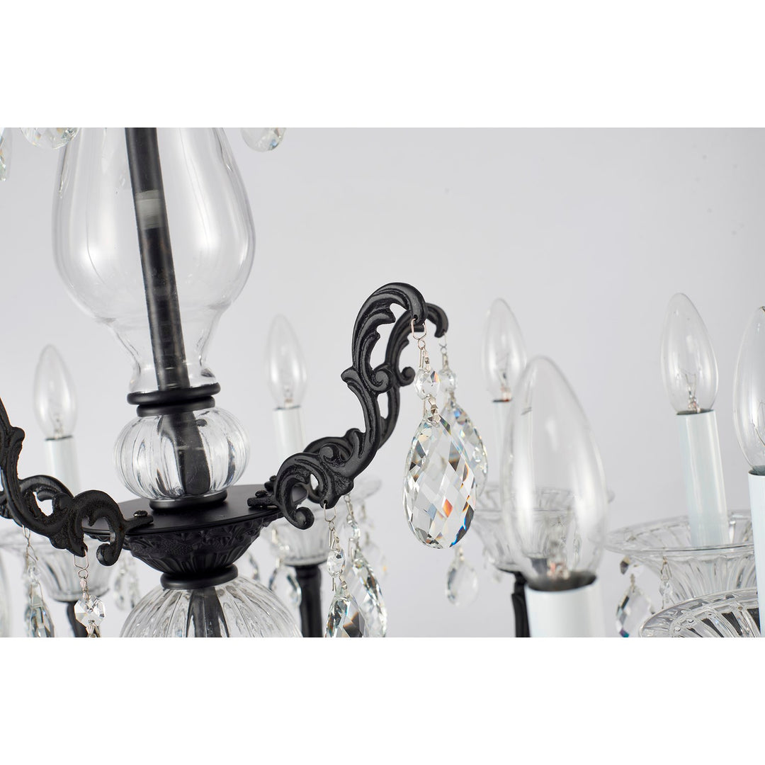 Satin Black Metal Frame Chandelier