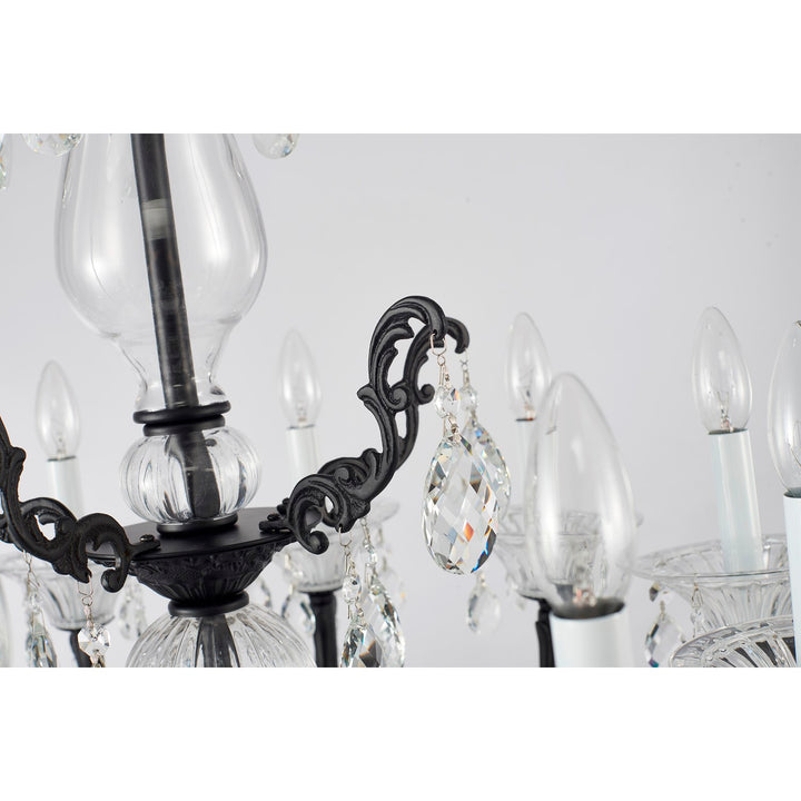 Satin Black Metal Frame Chandelier