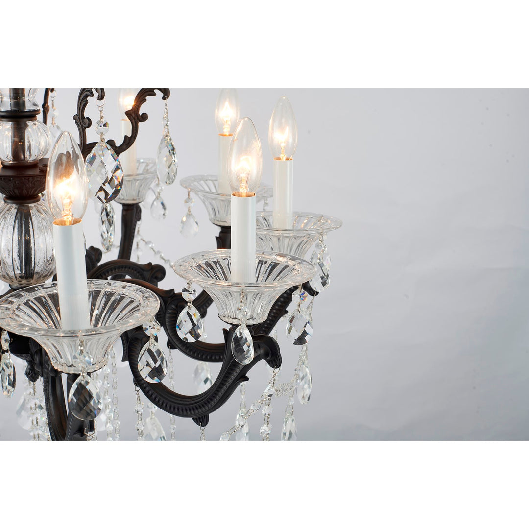 Satin Black Metal Frame Chandelier