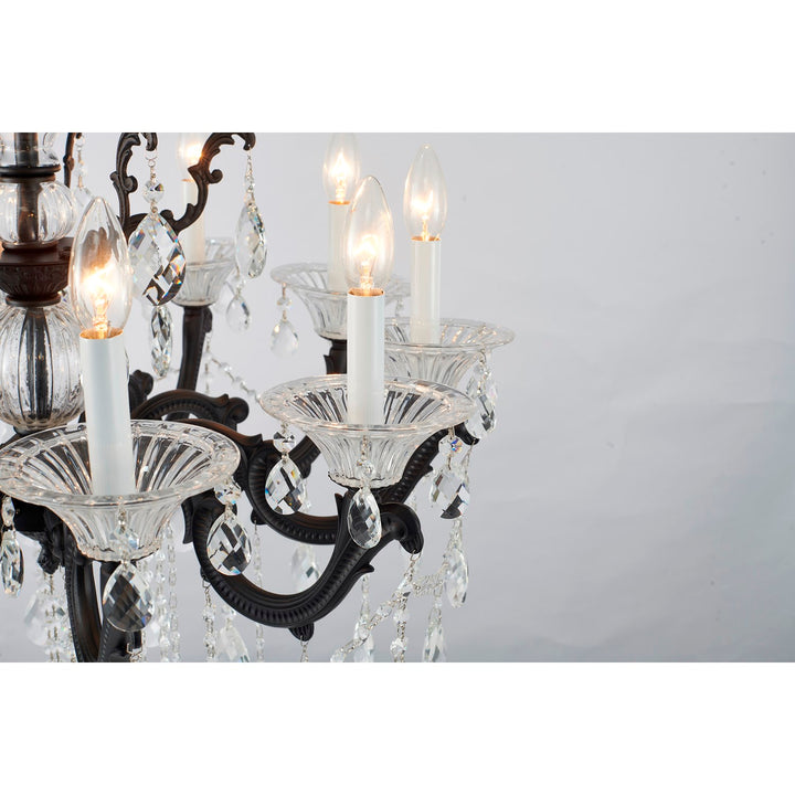 Satin Black Metal Frame Chandelier