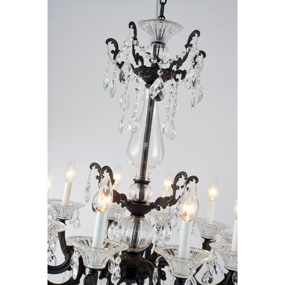 Satin Black Metal Frame Chandelier