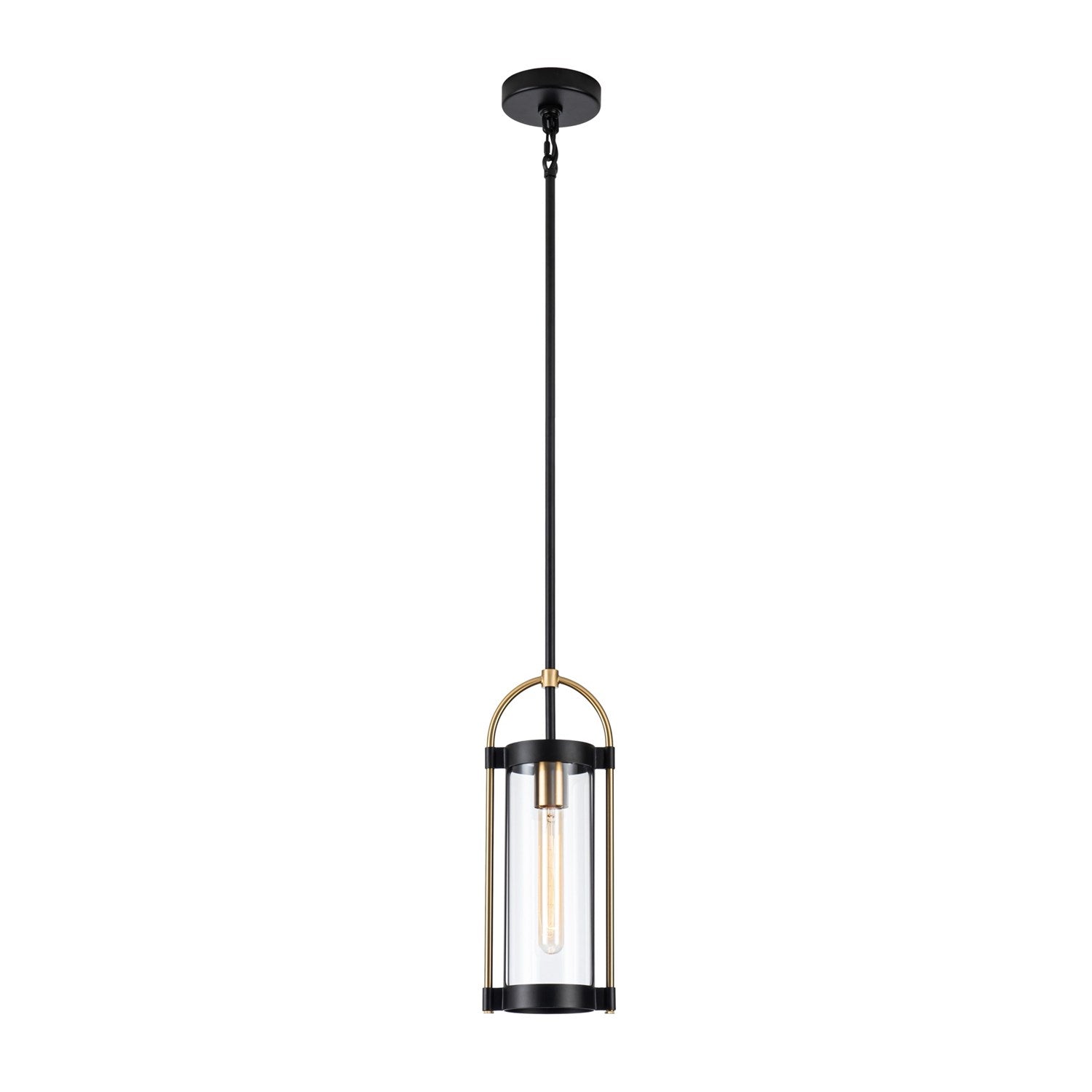 Collection 1-Light Pendant Black And Brushed Brass by Artcraft