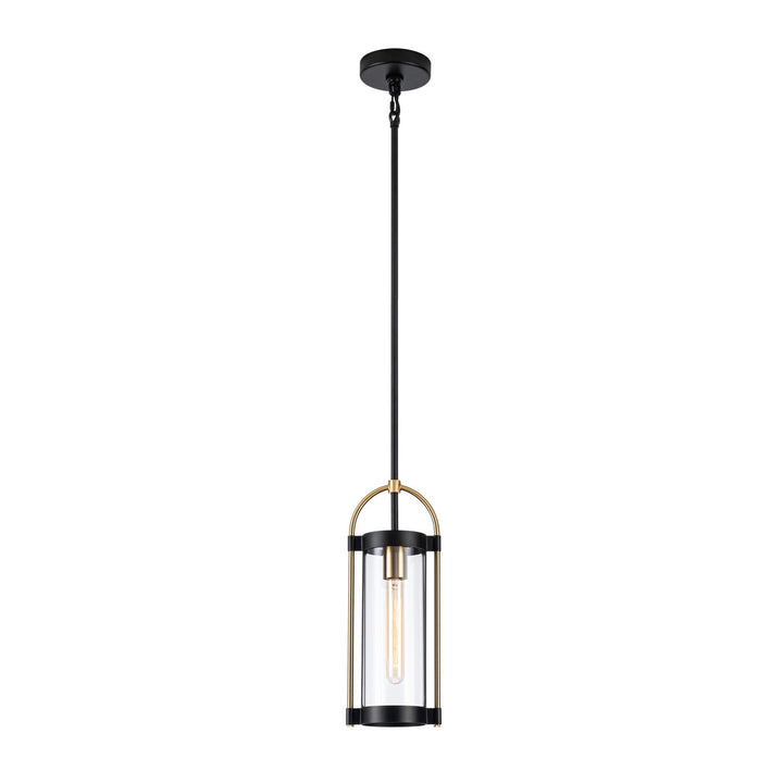 Collection 1-Light Pendant Black And Brushed Brass by Artcraft