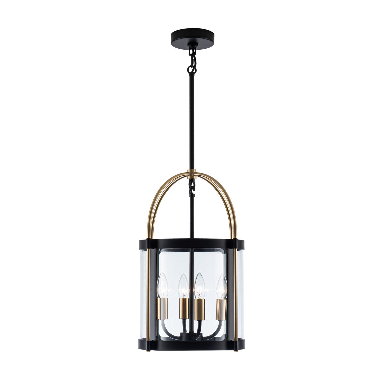 Collection 4-Light 13in Pendant Black And Brushed Brass
