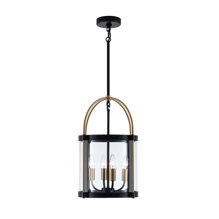 Collection 4-Light 13in Pendant Black And Brushed Brass