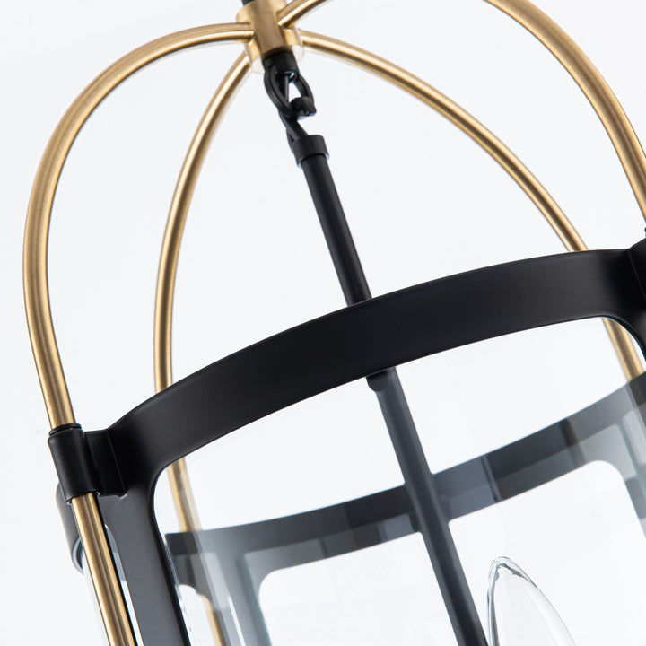 Collection 4-Light 13in Pendant Black And Brushed Brass