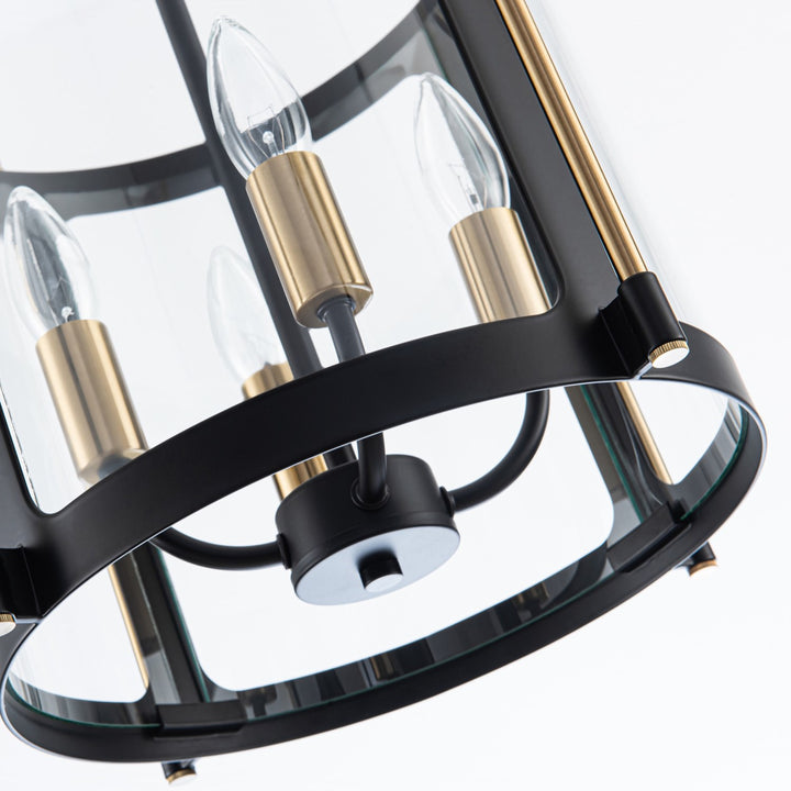 Collection 4-Light 13in Pendant Black And Brushed Brass