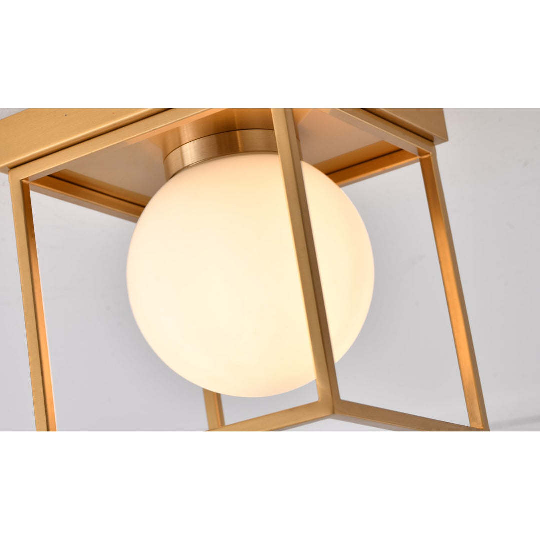 Semi Flush Mount In Brass Finish