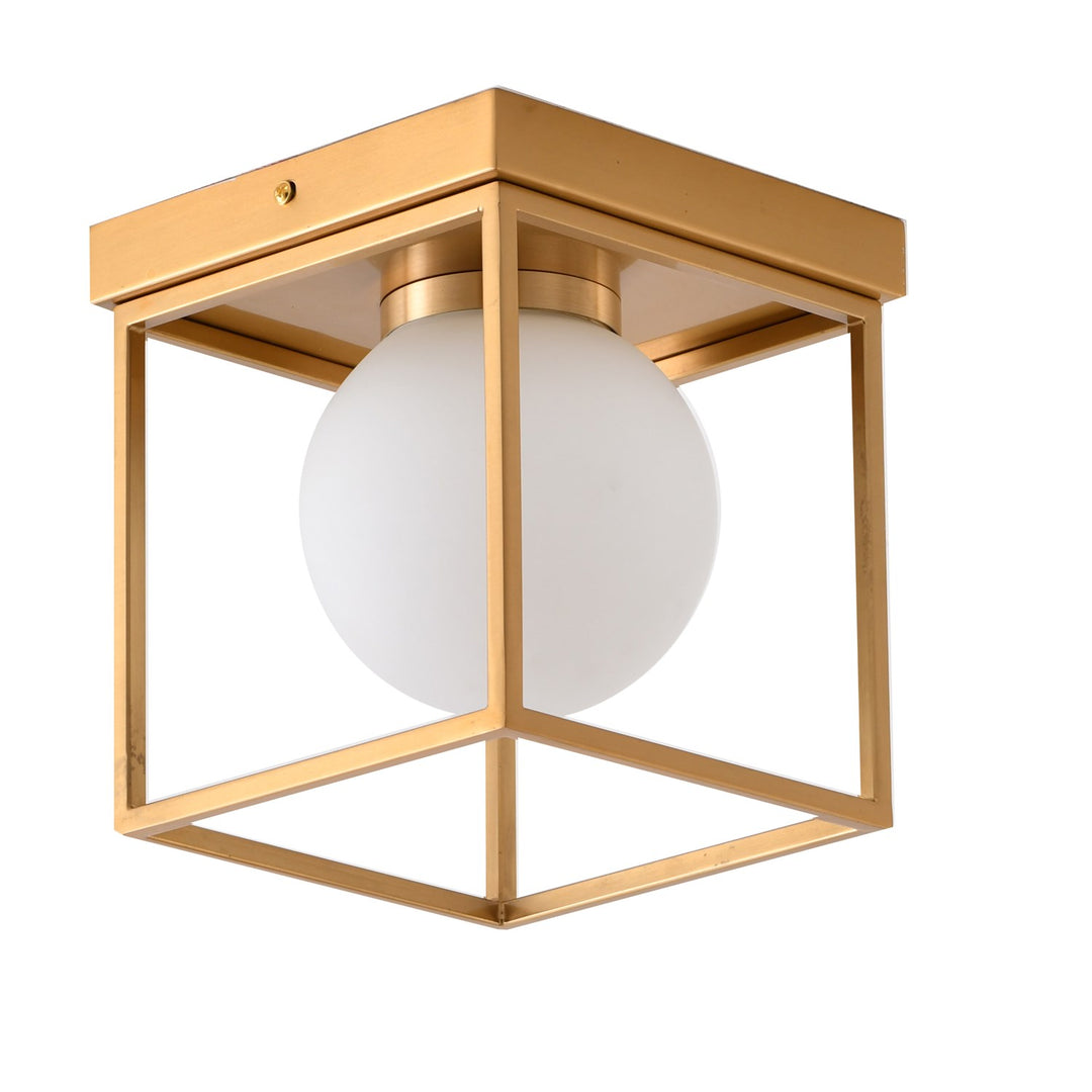 Semi Flush Mount In Brass Finish