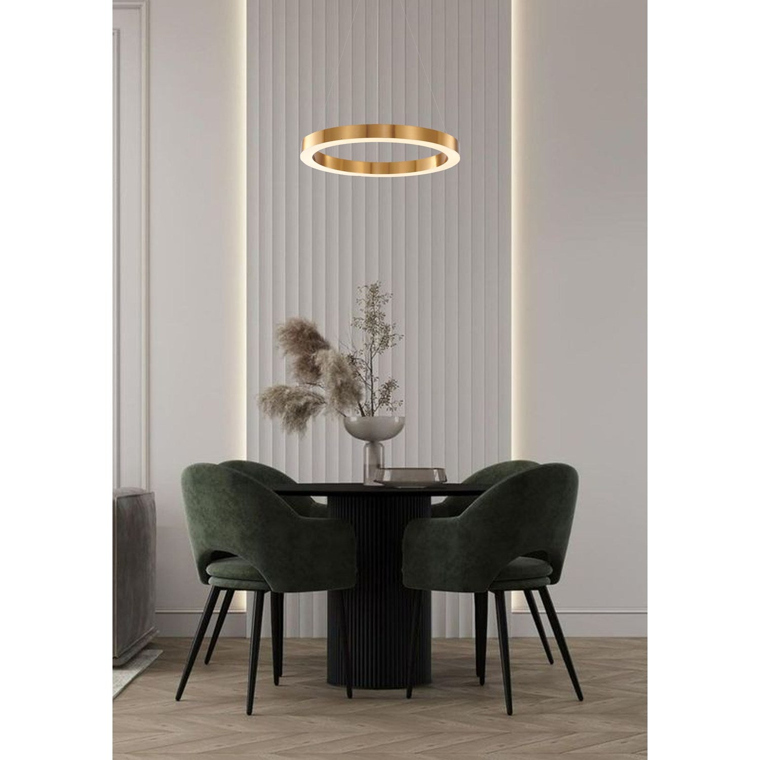 Led Chandelier In Gold Finish by Bethel