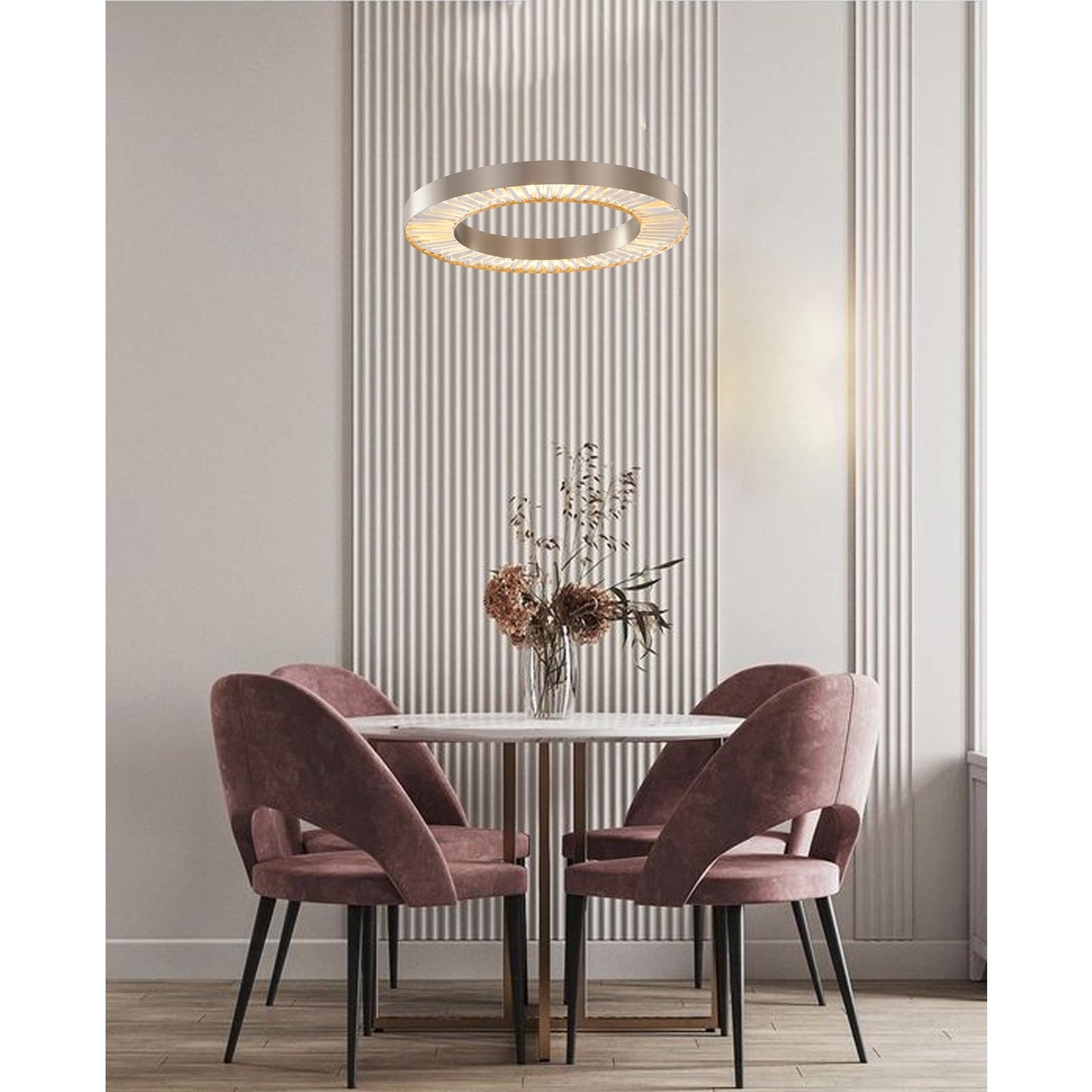 Led Chandelier In Gold Finish by Bethel