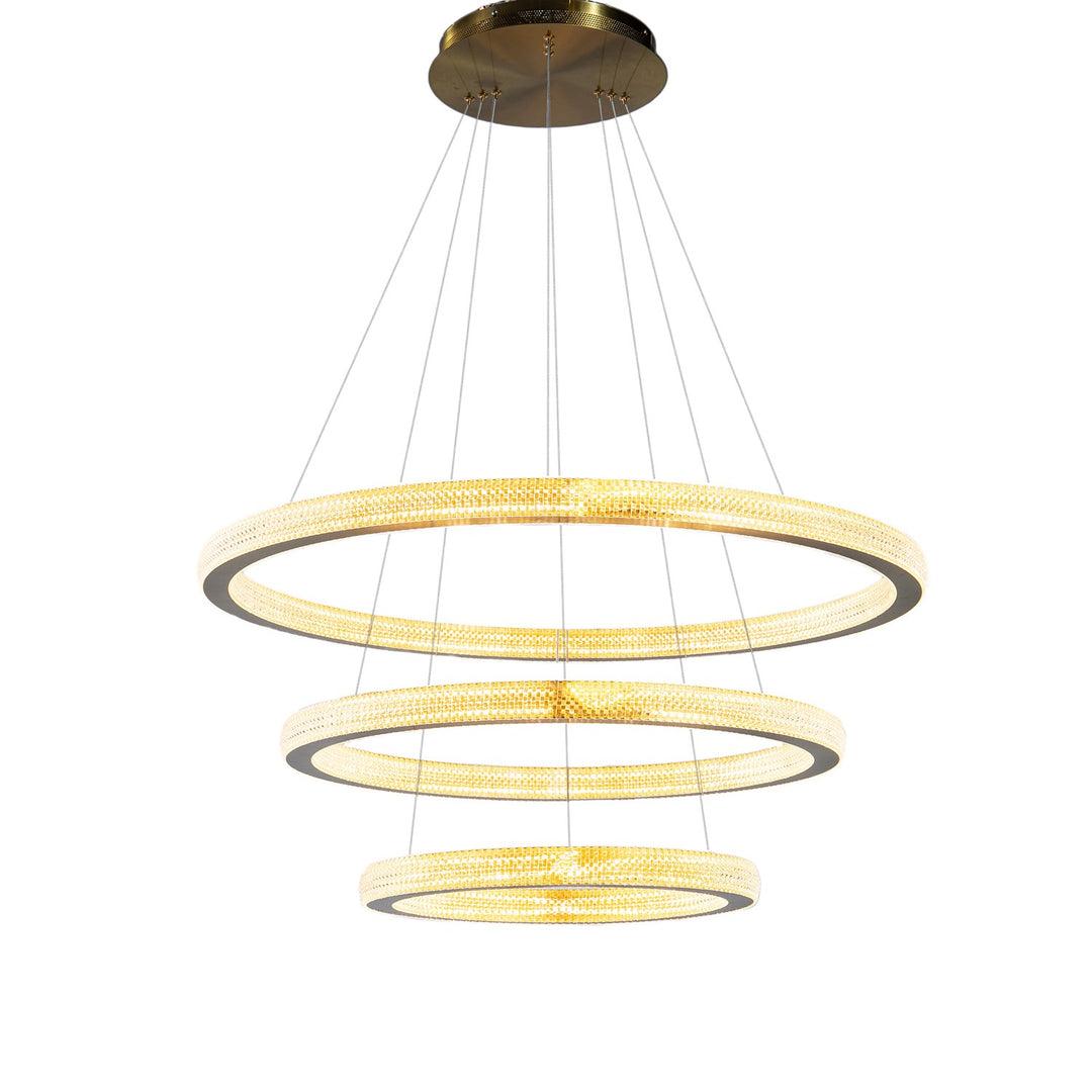 Led Chandelier In Sand Gold Finish by Bethel