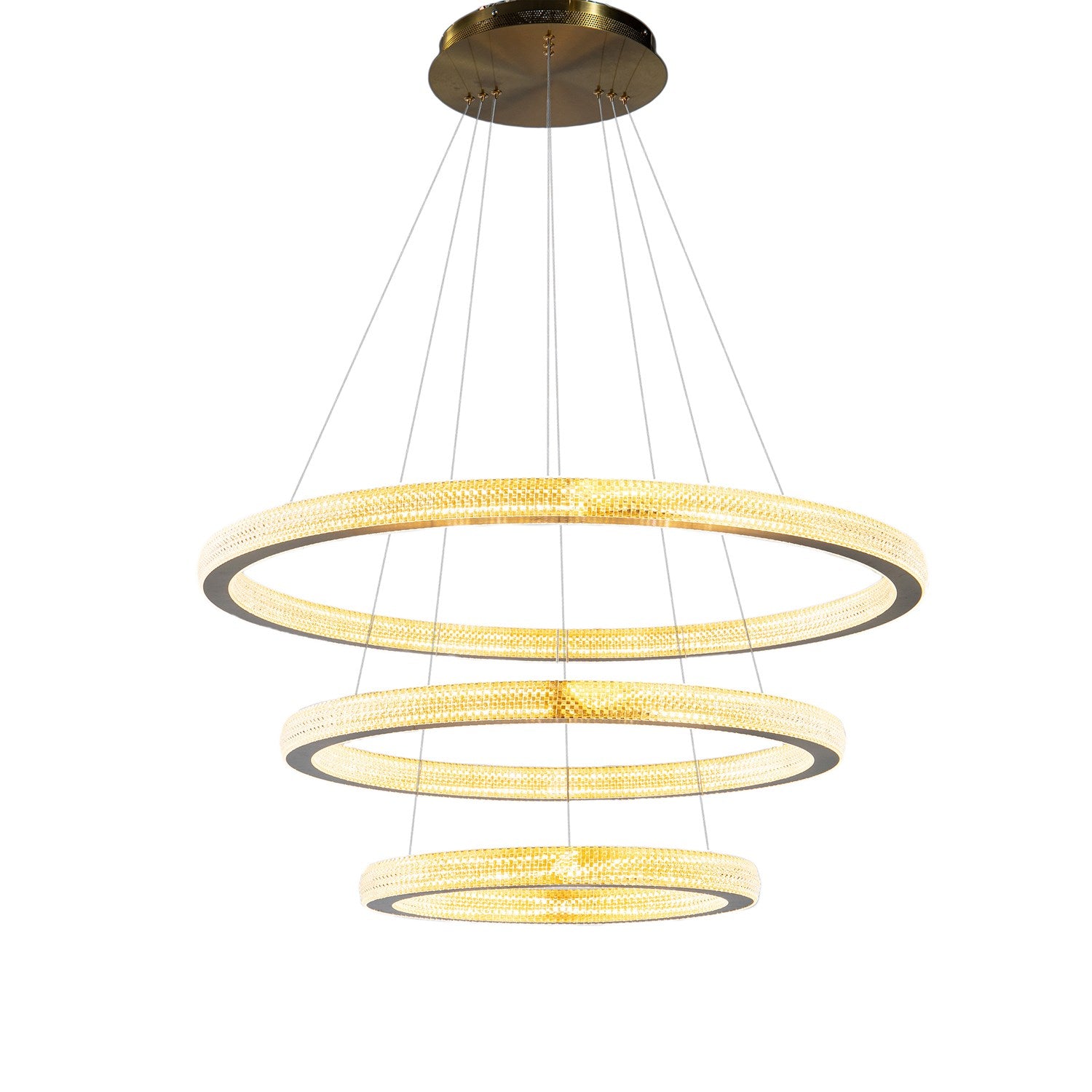 Led Chandelier In Sand Gold Finish by Bethel