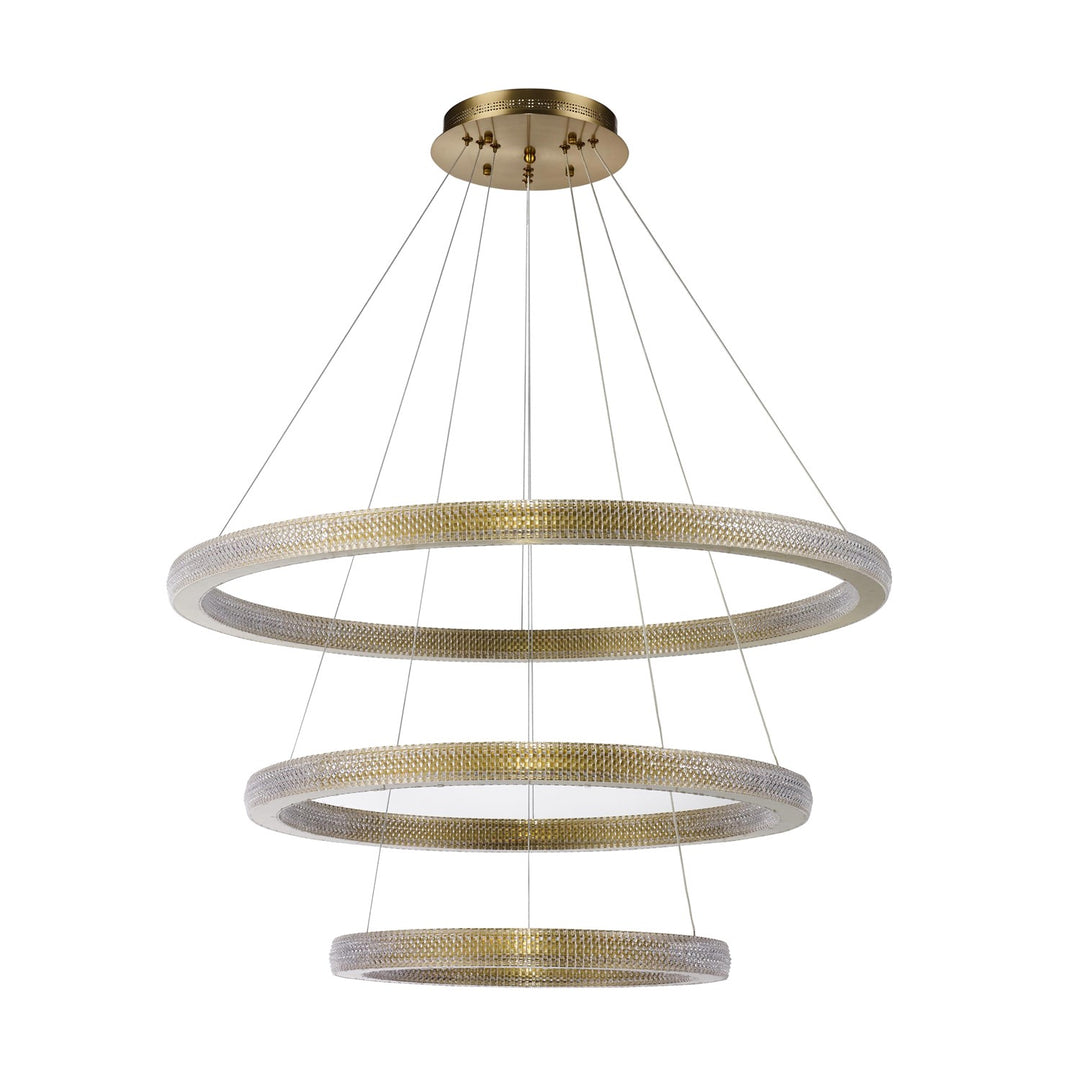 Led Chandelier In Sand Gold Finish