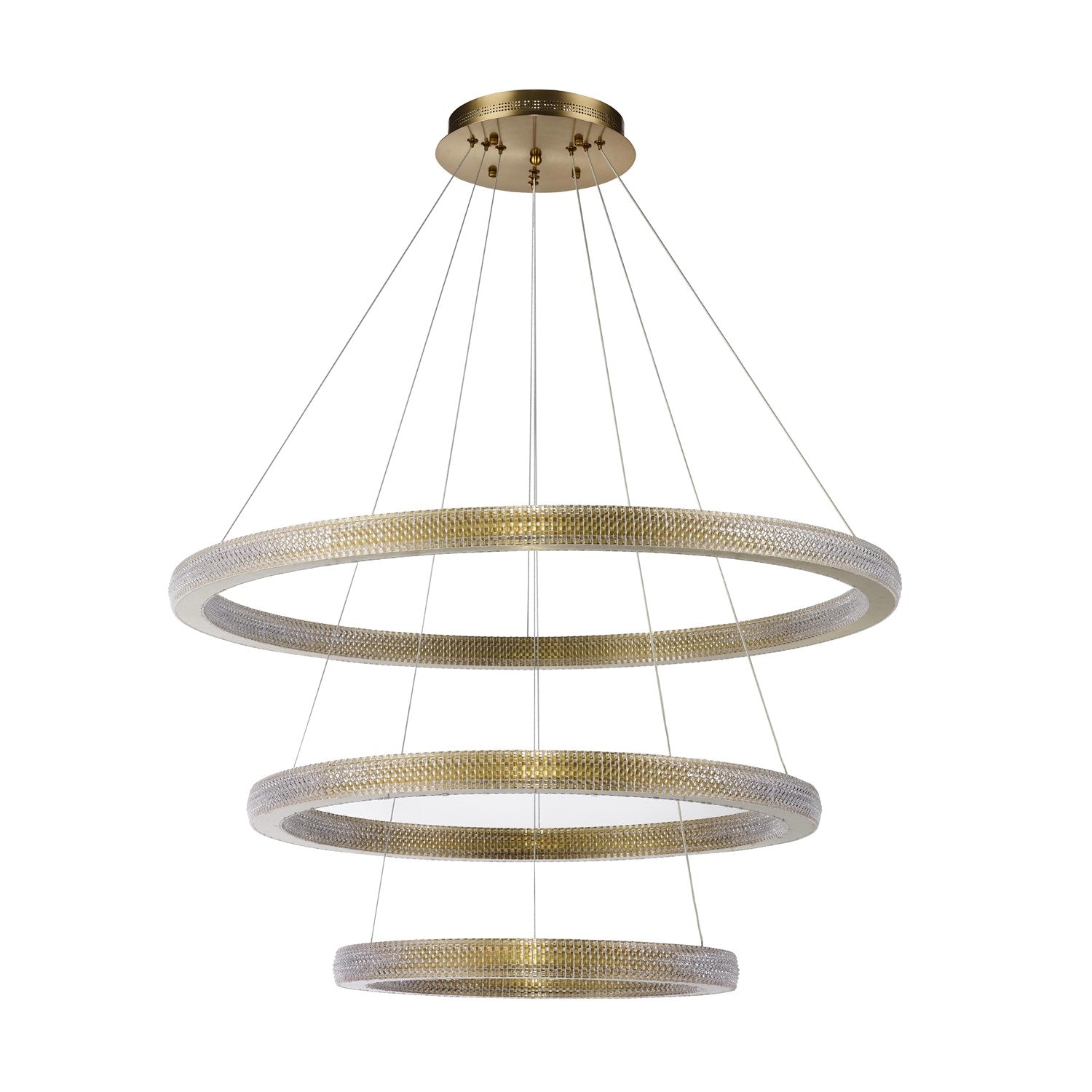 Led Chandelier In Sand Gold Finish