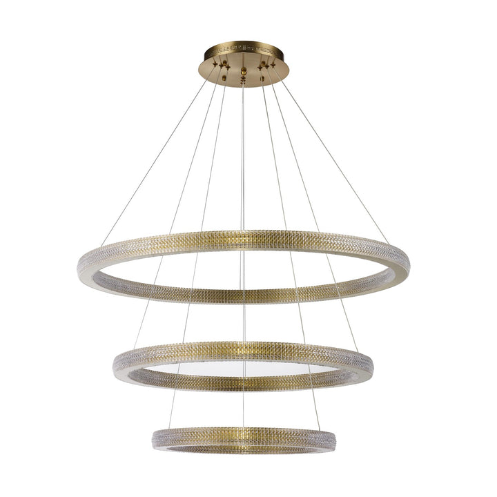 Led Chandelier In Sand Gold Finish