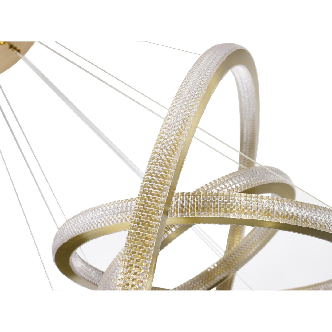 Led Chandelier In Sand Gold Finish