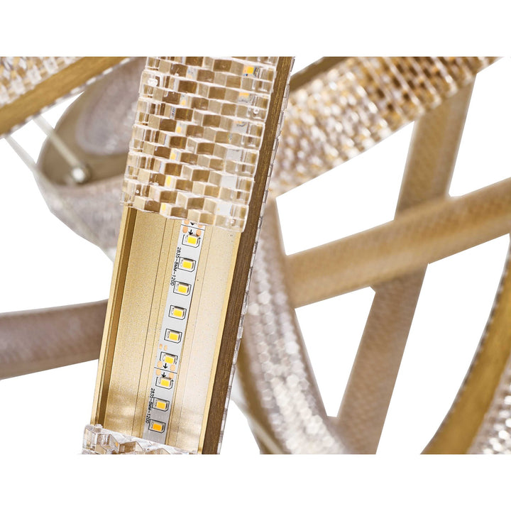 Led Chandelier In Sand Gold Finish