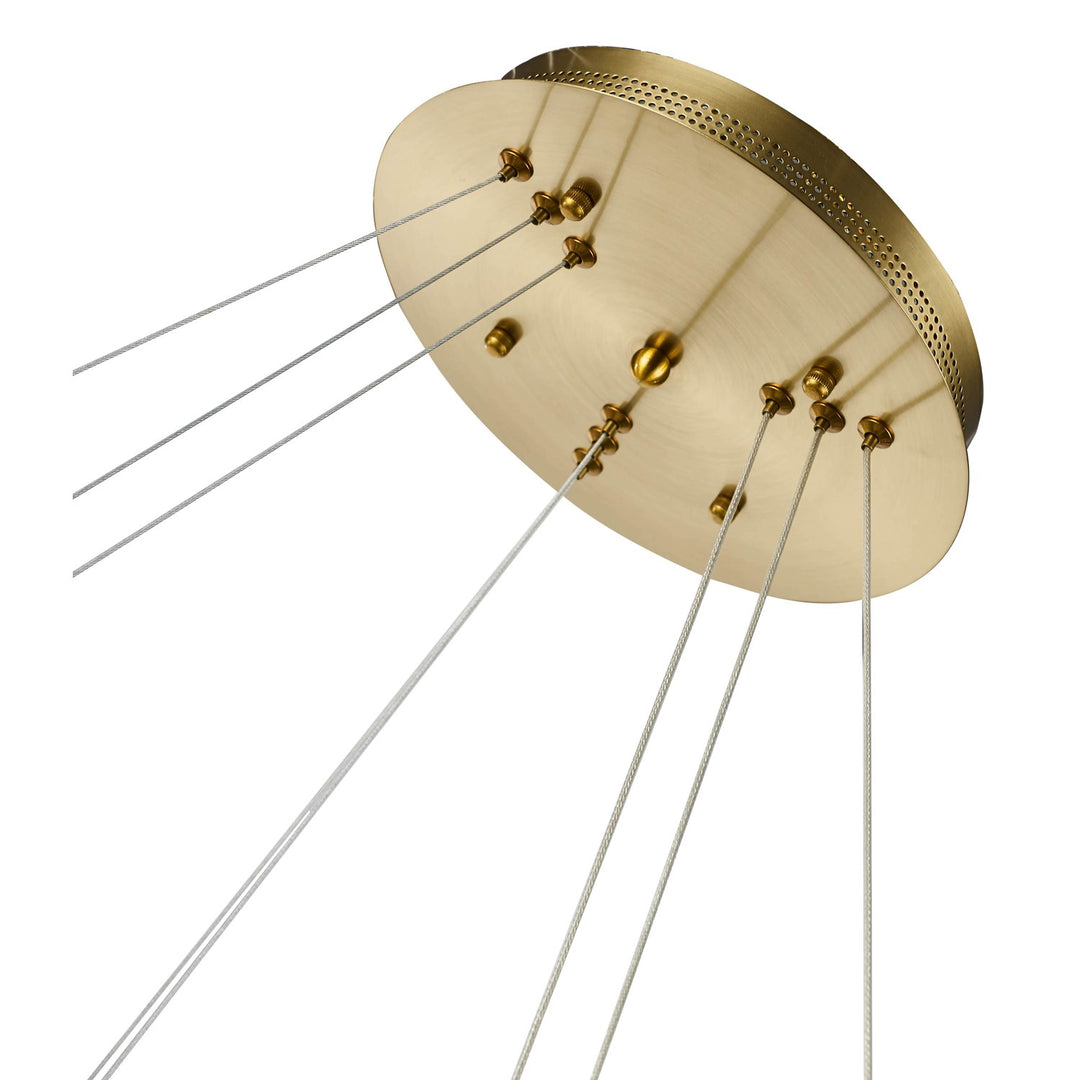 Led Chandelier In Sand Gold Finish