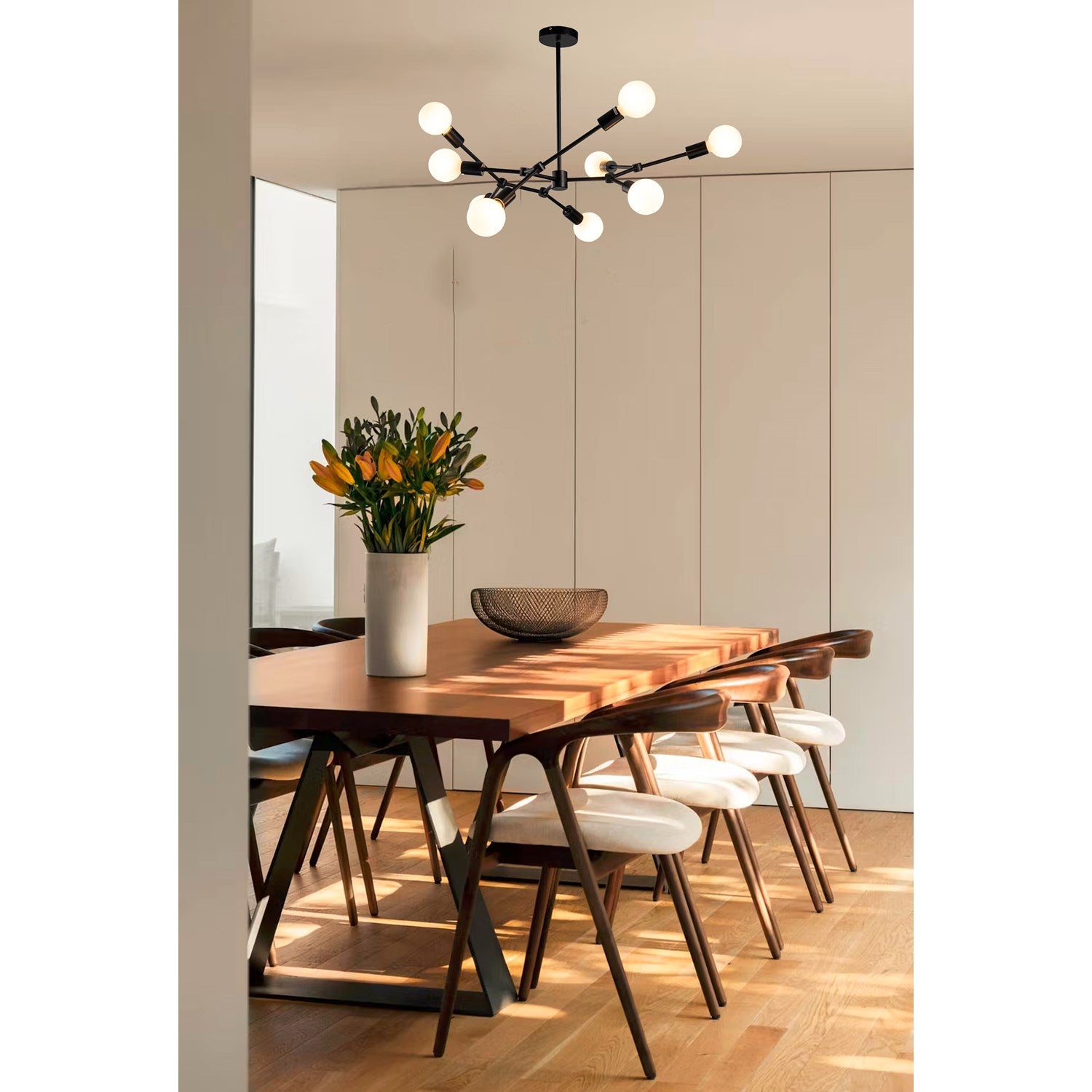 Chandelier In Matte Black Finish by Bethel