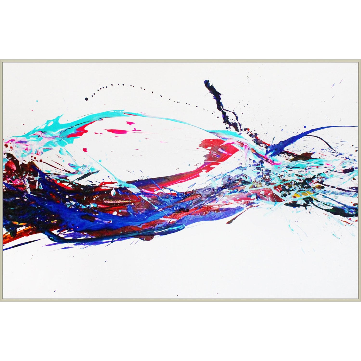 Wall Art In Blue & Red & Black Finish by Bethel