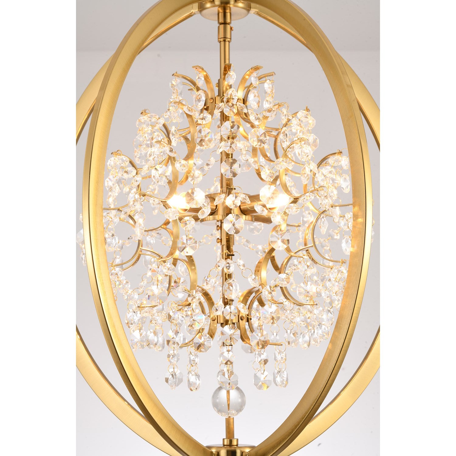 Chandelier In Antique Brass Finish