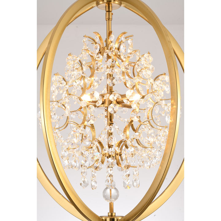 Chandelier In Antique Brass Finish