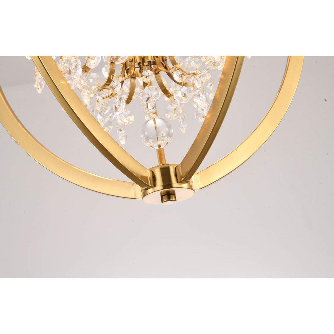 Chandelier In Antique Brass Finish