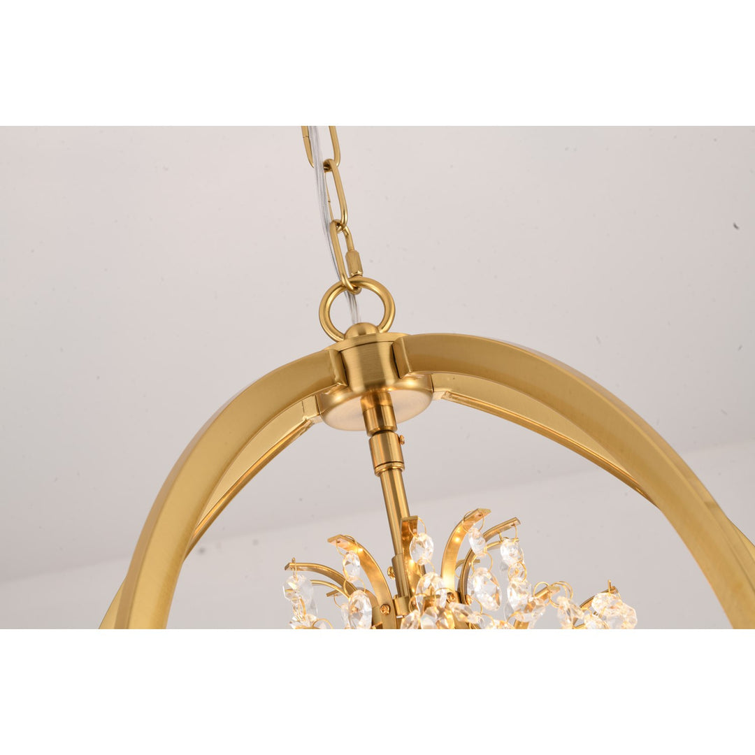 Chandelier In Antique Brass Finish