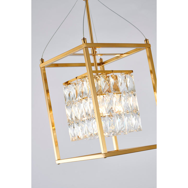 Chandelier In Antique Brass Finish