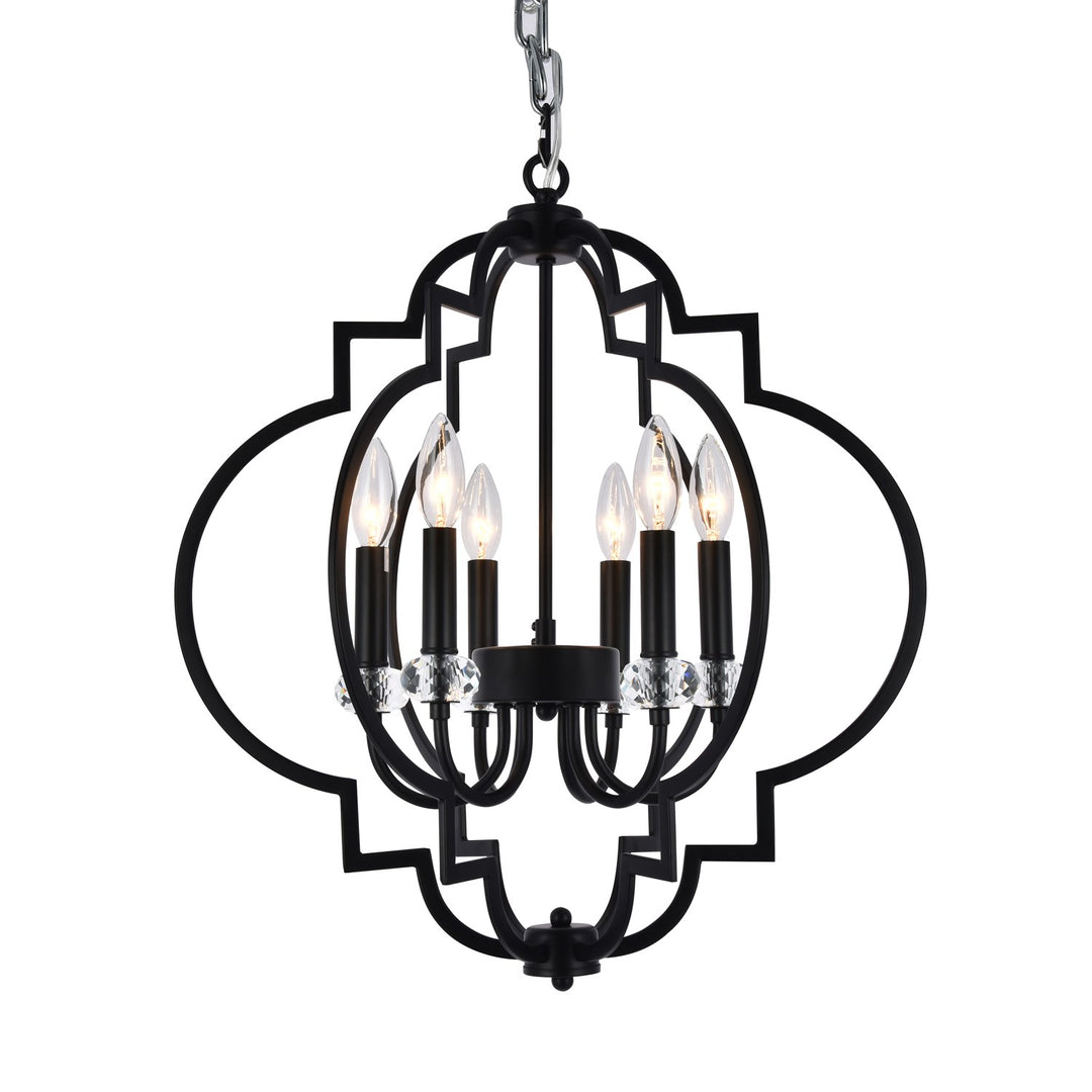 Chandelier In Black Finish by Bethel